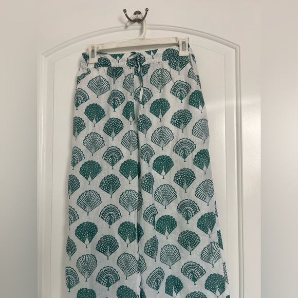 Roller Rabbit 100% Linen Wide leg PANTS PEACOCKS TYRA size extra small eclectic - Picture 4 of 14